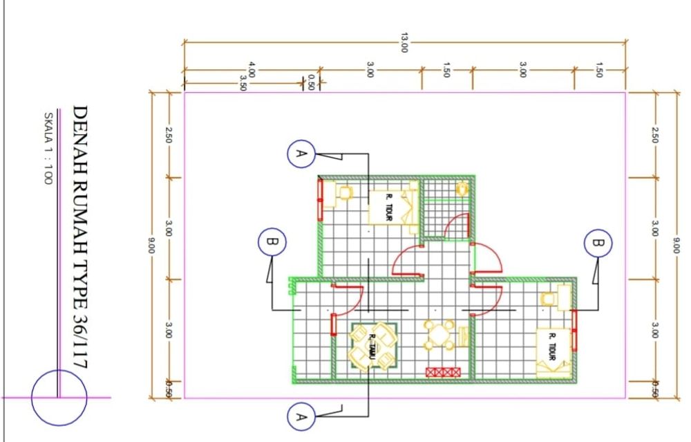 foto denah rumah tipe 36 KOMERSIL perumahan GRAHA PRAMUKA RESIDENCE