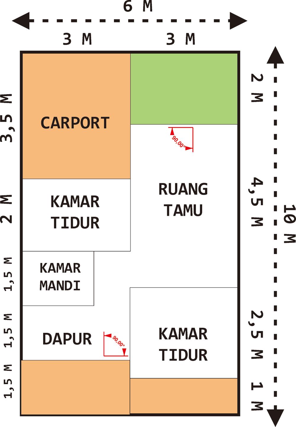 foto denah rumah tipe 36/60 perumahan Taman Firdaus Citatah Indah