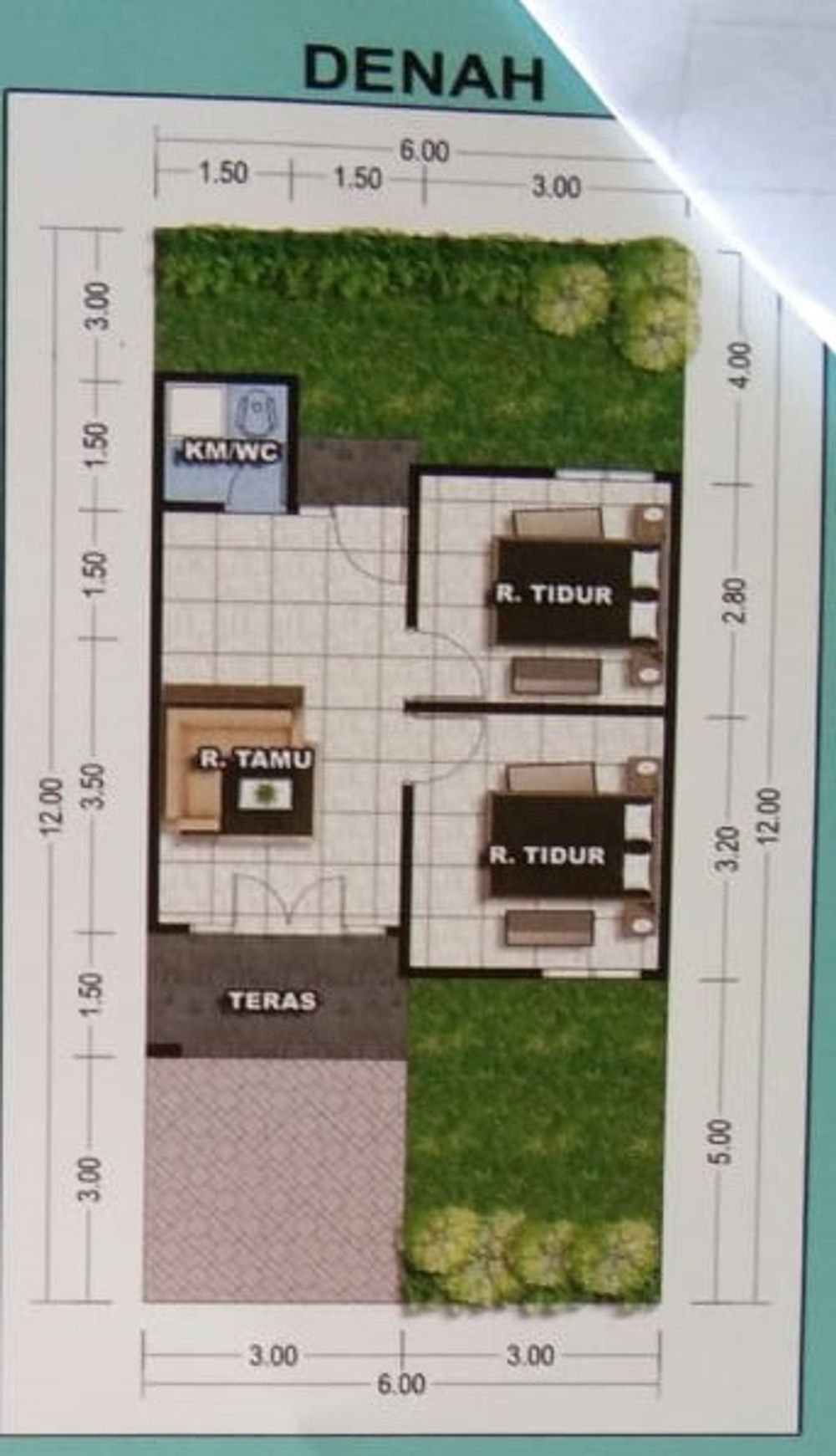 foto denah rumah tipe 36 perumahan NABILA BERKAH RESIDENCE