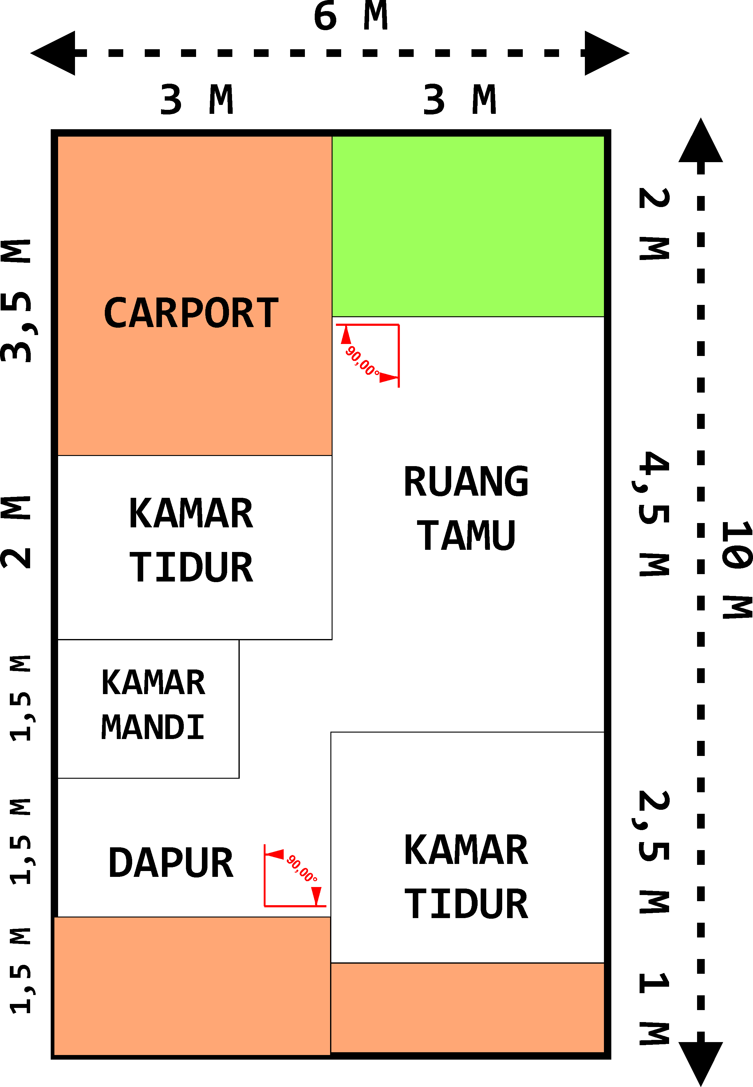 foto denah rumah tipe 36/60 perumahan Taman Firdaus Ciluluk Indah