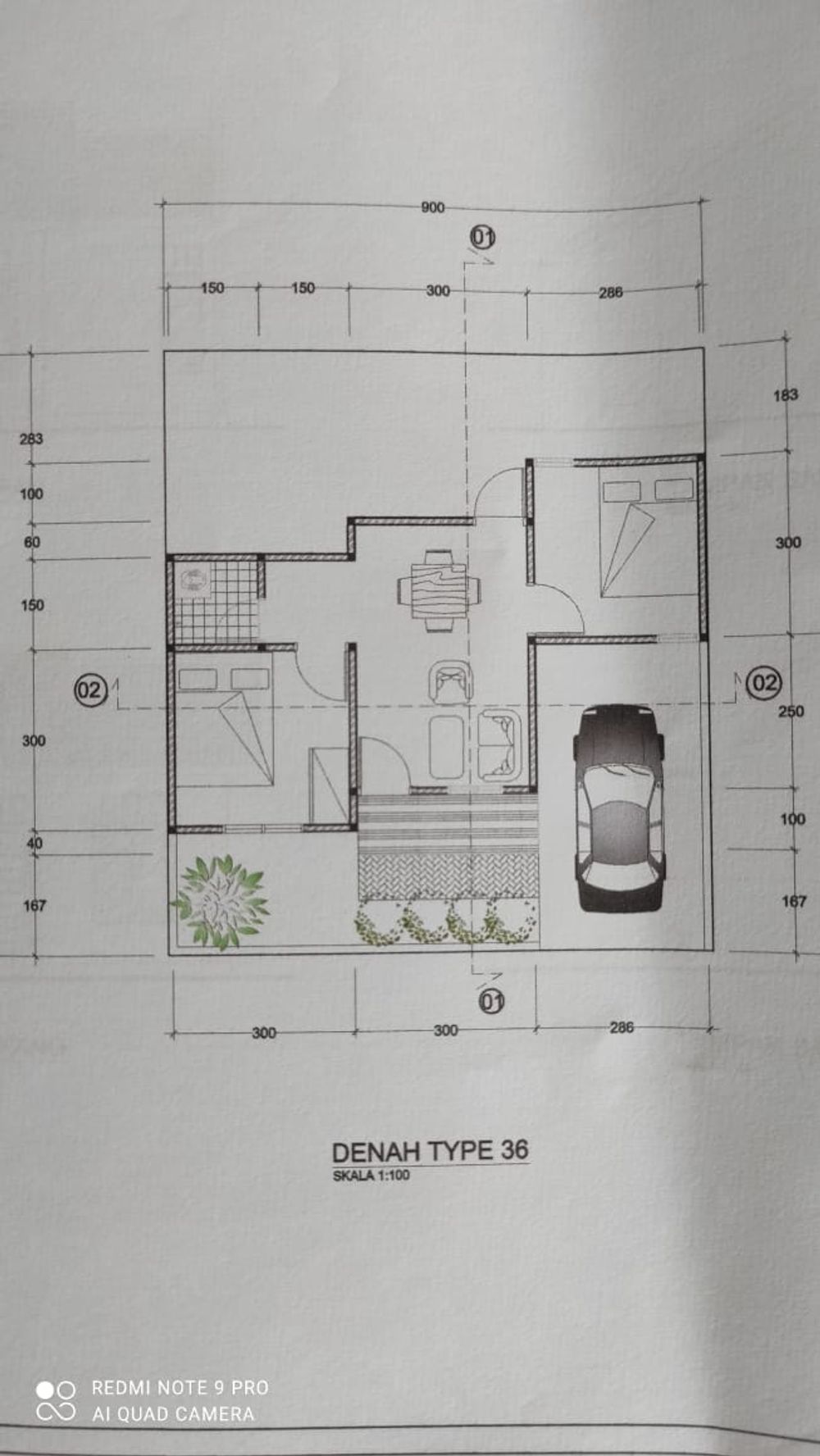 foto denah rumah tipe 36 Subsisdi perumahan HOMBIS RESIDENCE
