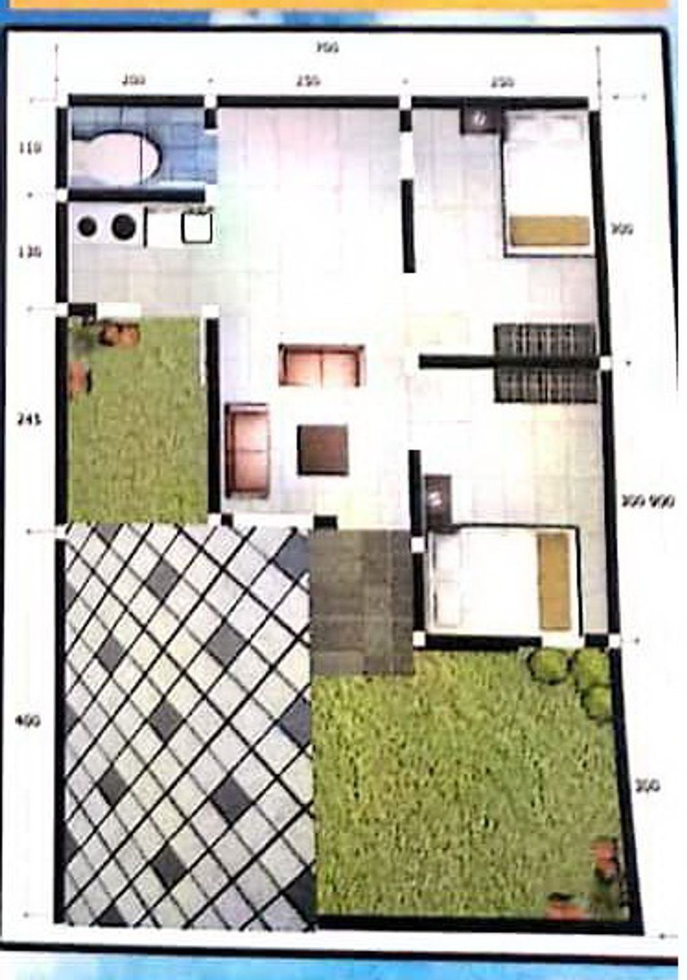 foto denah rumah tipe 36/63 perumahan Bumi kalisalam asri