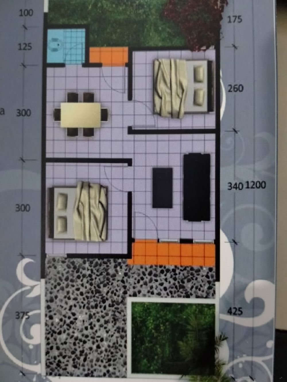 foto denah rumah tipe 36 perumahan GRIYA PUTRI TATTAKANG PERMAI 2