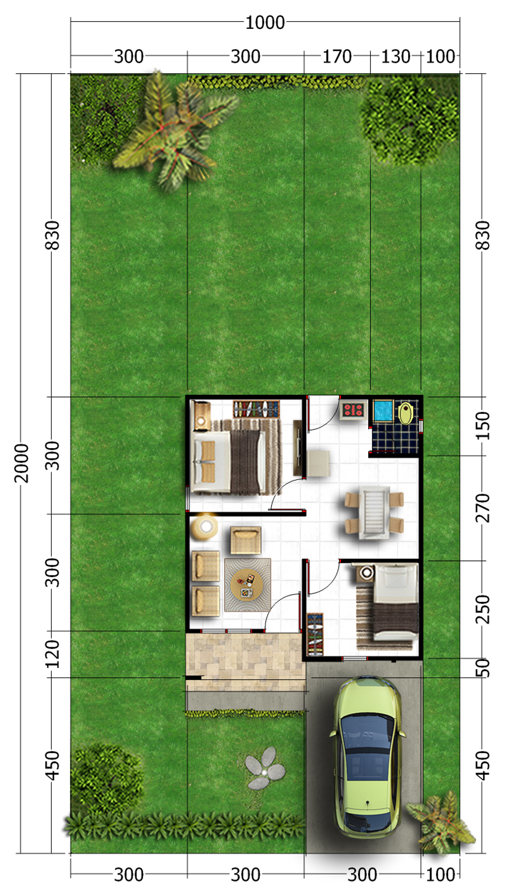 foto denah rumah tipe 36 perumahan Mitra purrei residen