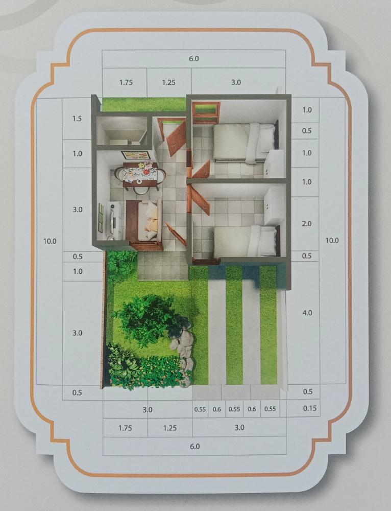foto denah rumah tipe BATAVIA perumahan BATIK RESIDENCE
