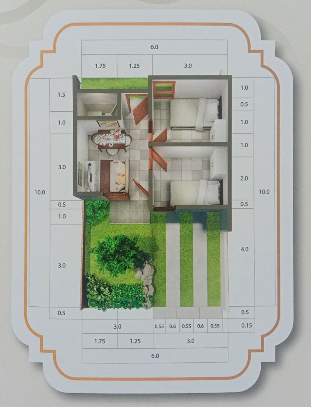 foto denah rumah tipe MEGA MENDUNG perumahan BATIK RESIDENCE