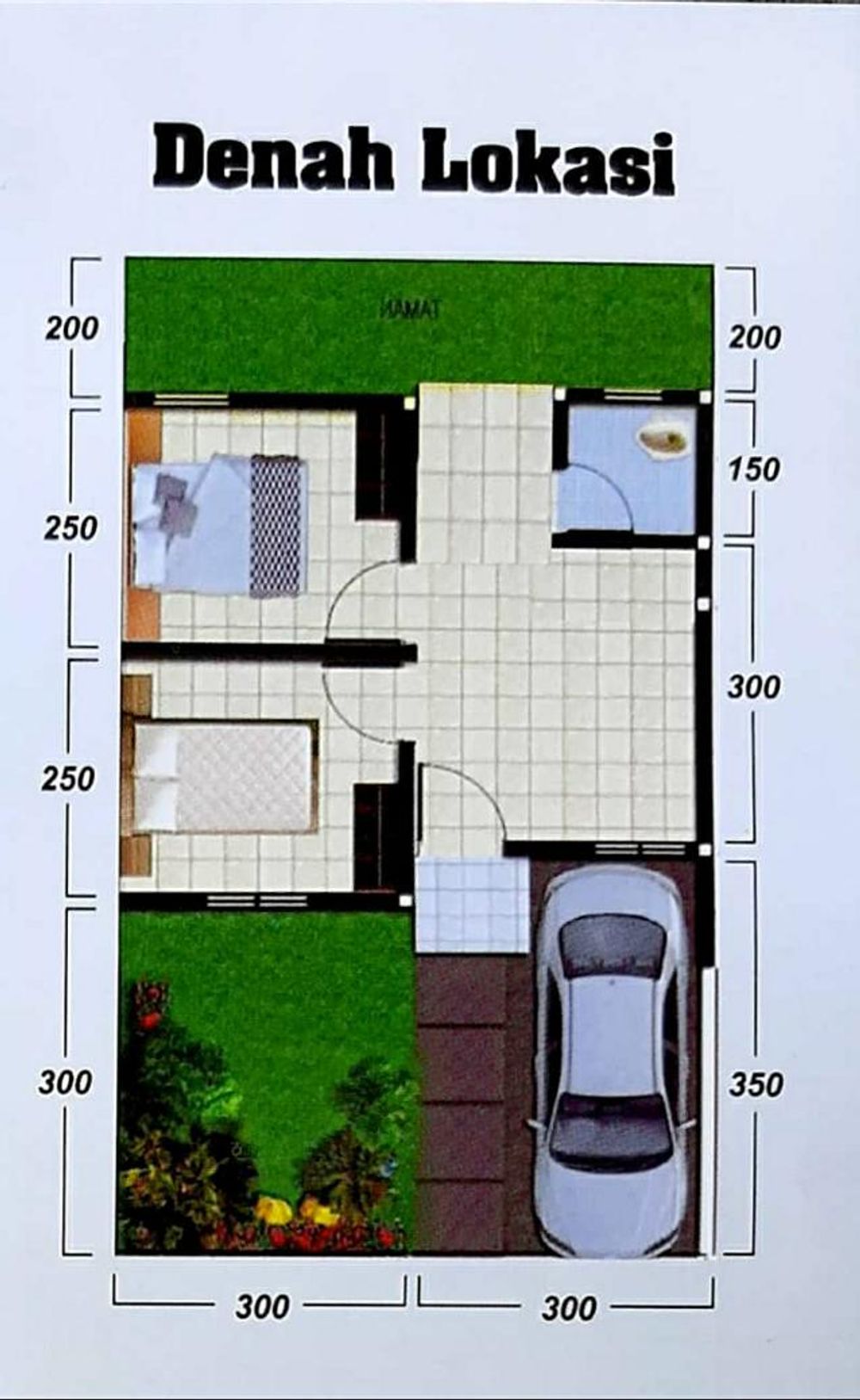 foto denah rumah tipe 30/60 perumahan TAMAN CIKARANG INDAH 5 [ Pengembangan Tahap ke-2 ]