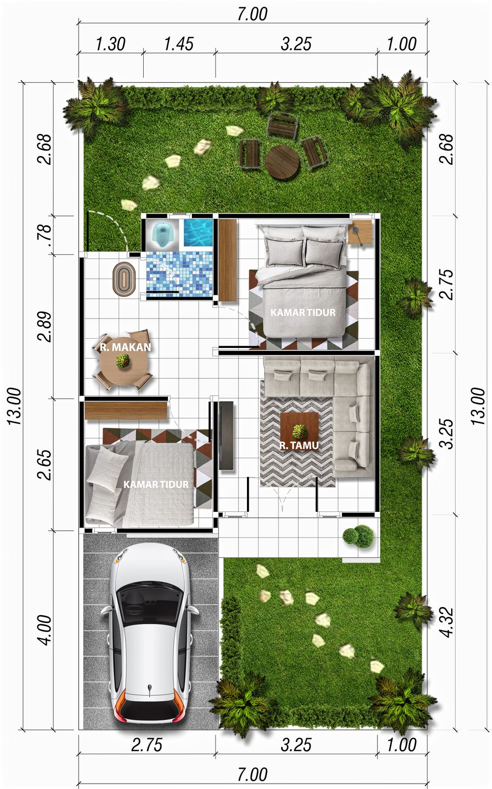 foto denah rumah tipe 36d perumahan PERUMAHAN PONDOK INDAH 5
