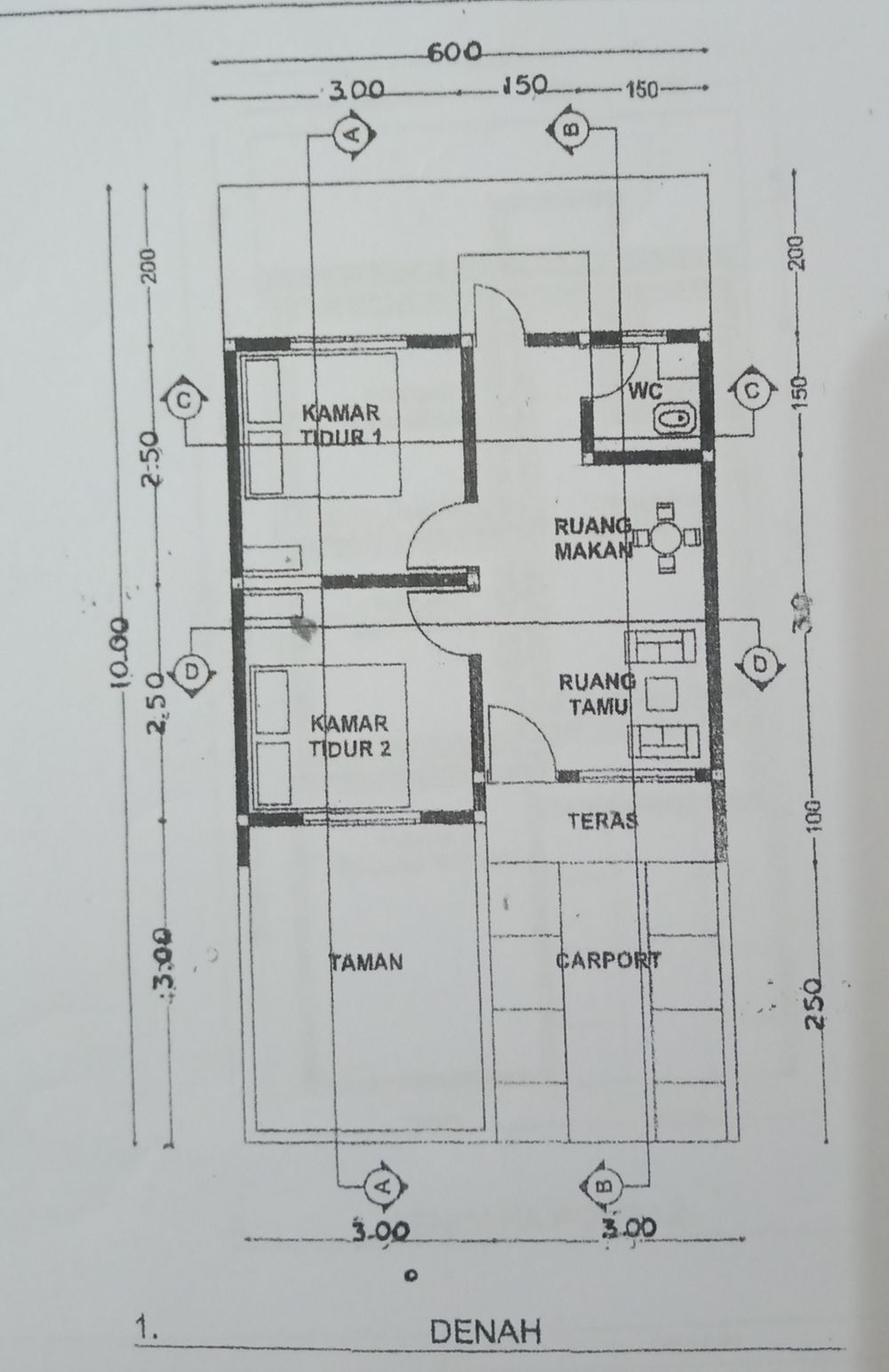 foto denah rumah tipe 29/60 perumahan KHARISMA CAHAYA RESIDENCE