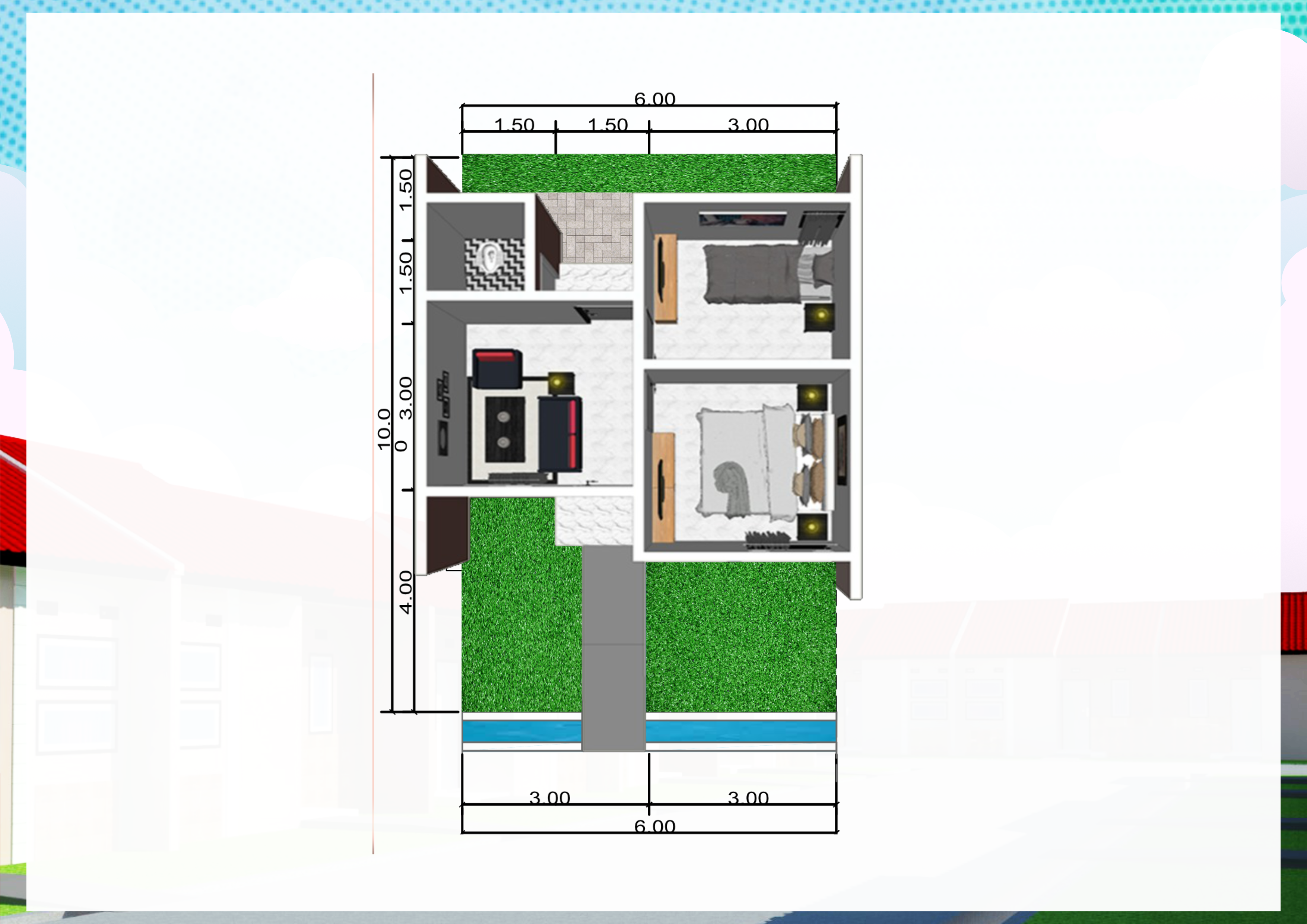 foto denah rumah tipe 29M perumahan Kepuren Residence 1 - KPRN