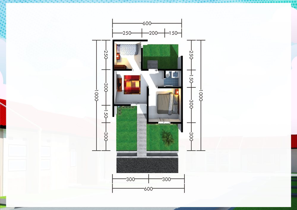 foto denah rumah tipe 29J perumahan Kepuren Residence 3 - RNJNG