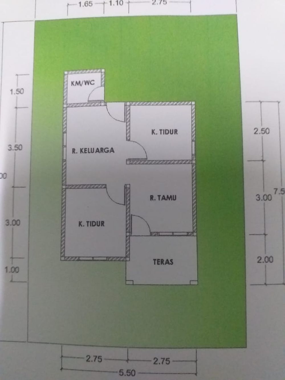 foto denah rumah tipe 36 perumahan Pulang Pisau Permai