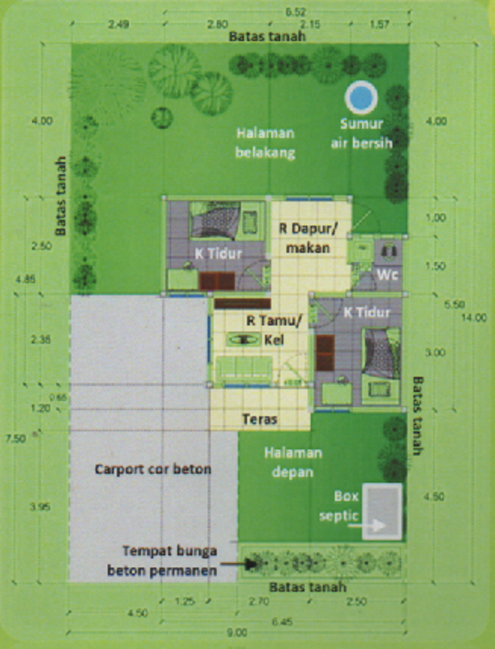 foto denah rumah tipe 30 perumahan KENCANA RESIDENCE