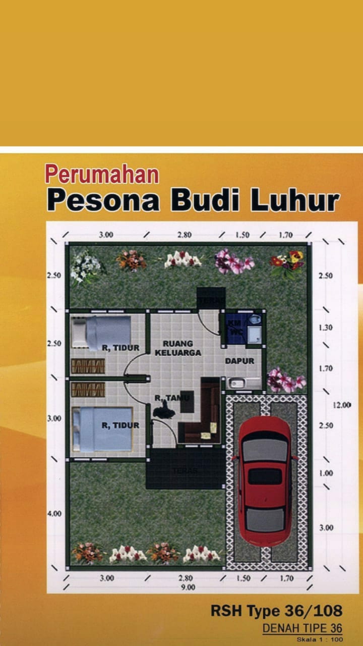foto denah rumah tipe 36 perumahan PESONA BUDI LUHUR
