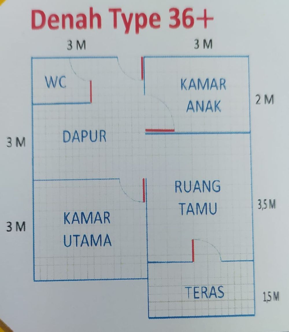 foto denah rumah tipe 36 perumahan Nafisah Residence 2