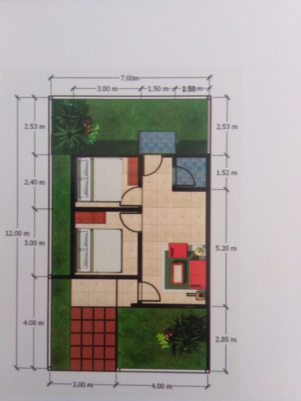 foto denah rumah tipe 36 perumahan OEBAN VILLAGE