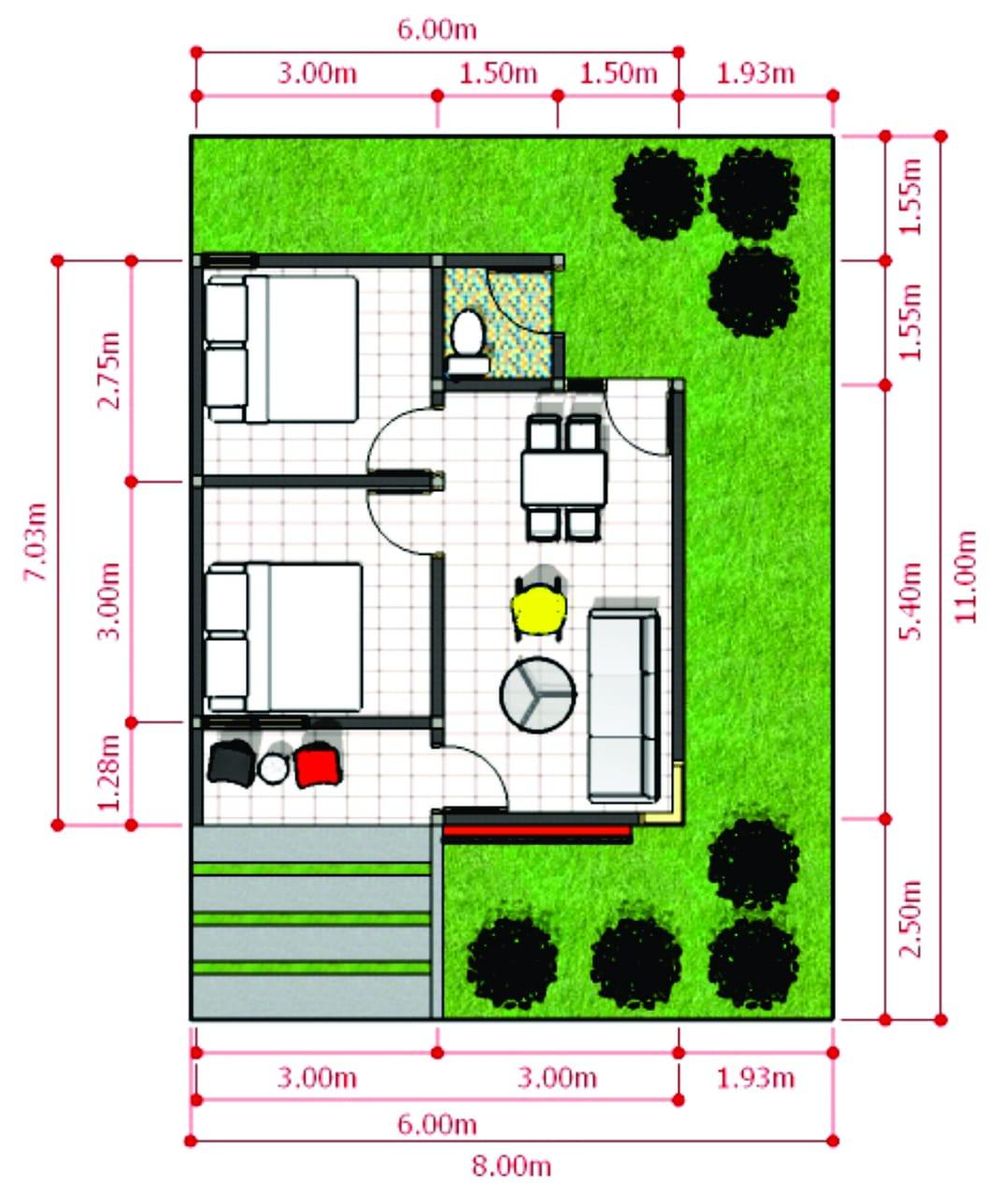 foto denah rumah tipe 36/88 perumahan ELANG INDONESIA REGENCY