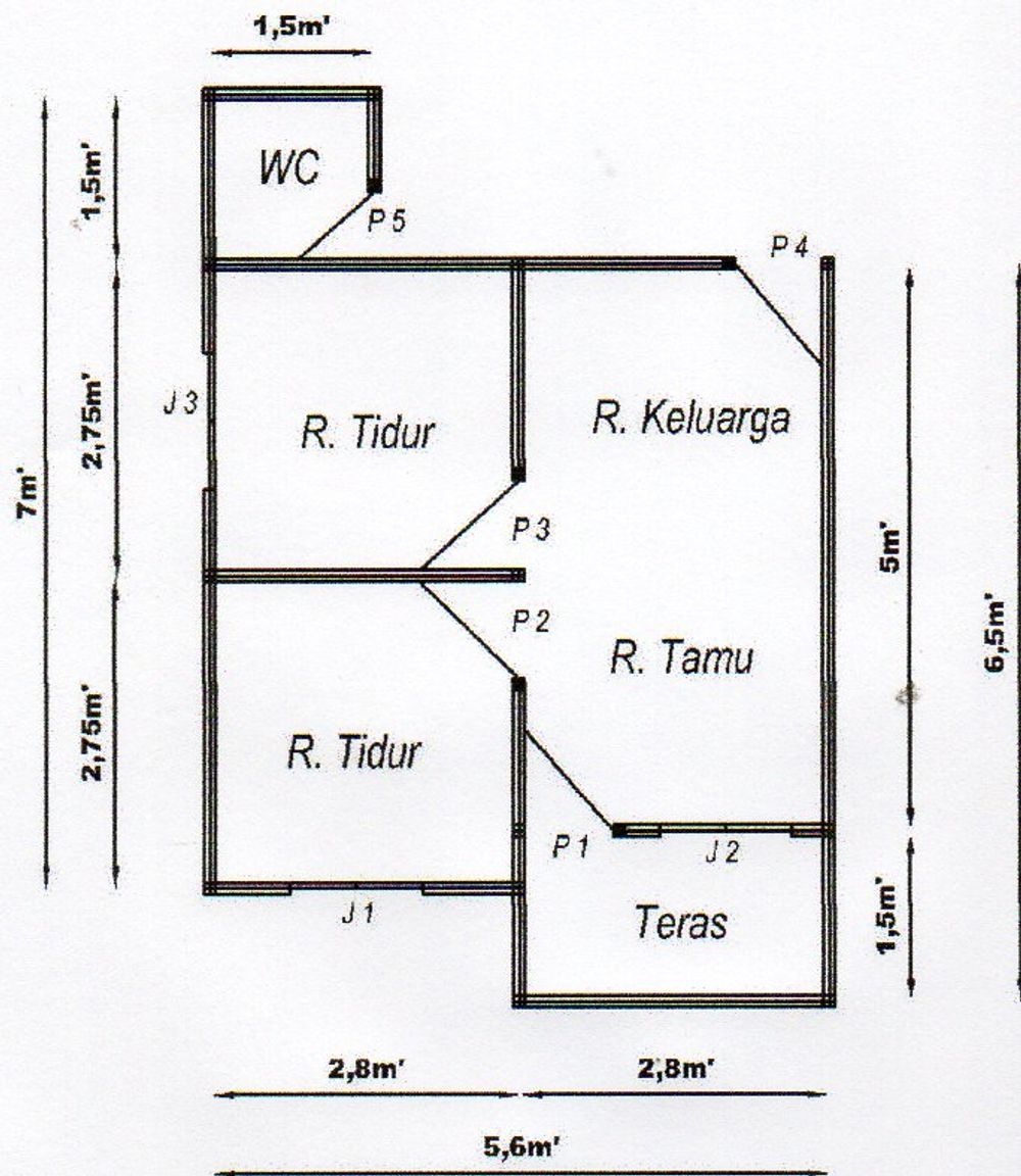 foto denah rumah tipe 36 perumahan Griya Mumtaza Hiu Putih Mandiri
