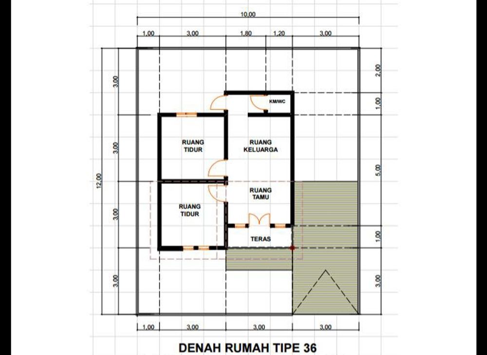 foto denah rumah tipe 36 perumahan Marabahan Residence