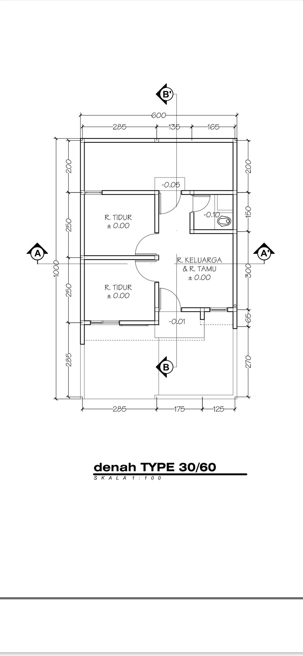 foto denah rumah tipe 30/60 perumahan samudera residence