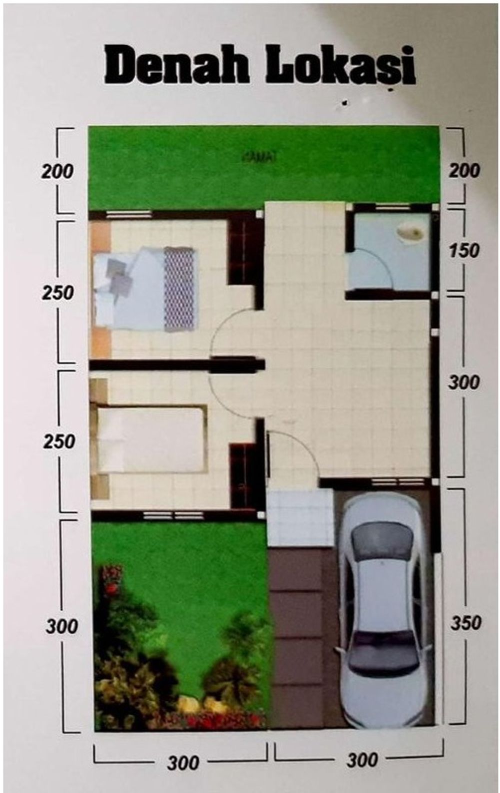 foto denah rumah tipe 29/60 perumahan TAMAN CIKARANG INDAH [ Pengembangan Tahap ke-5 ]