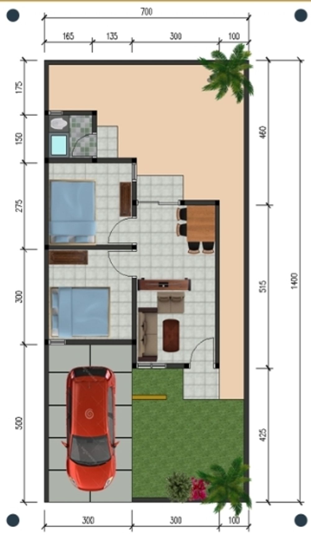 foto denah rumah tipe 36 perumahan GRAHA JASMINE