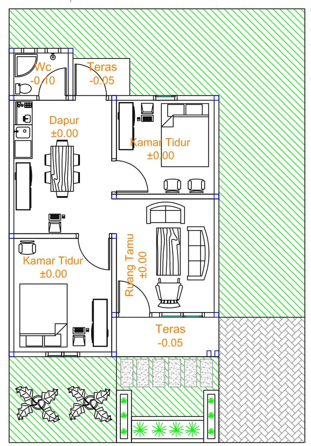 foto denah rumah tipe 36 perumahan PONDOK PINANG