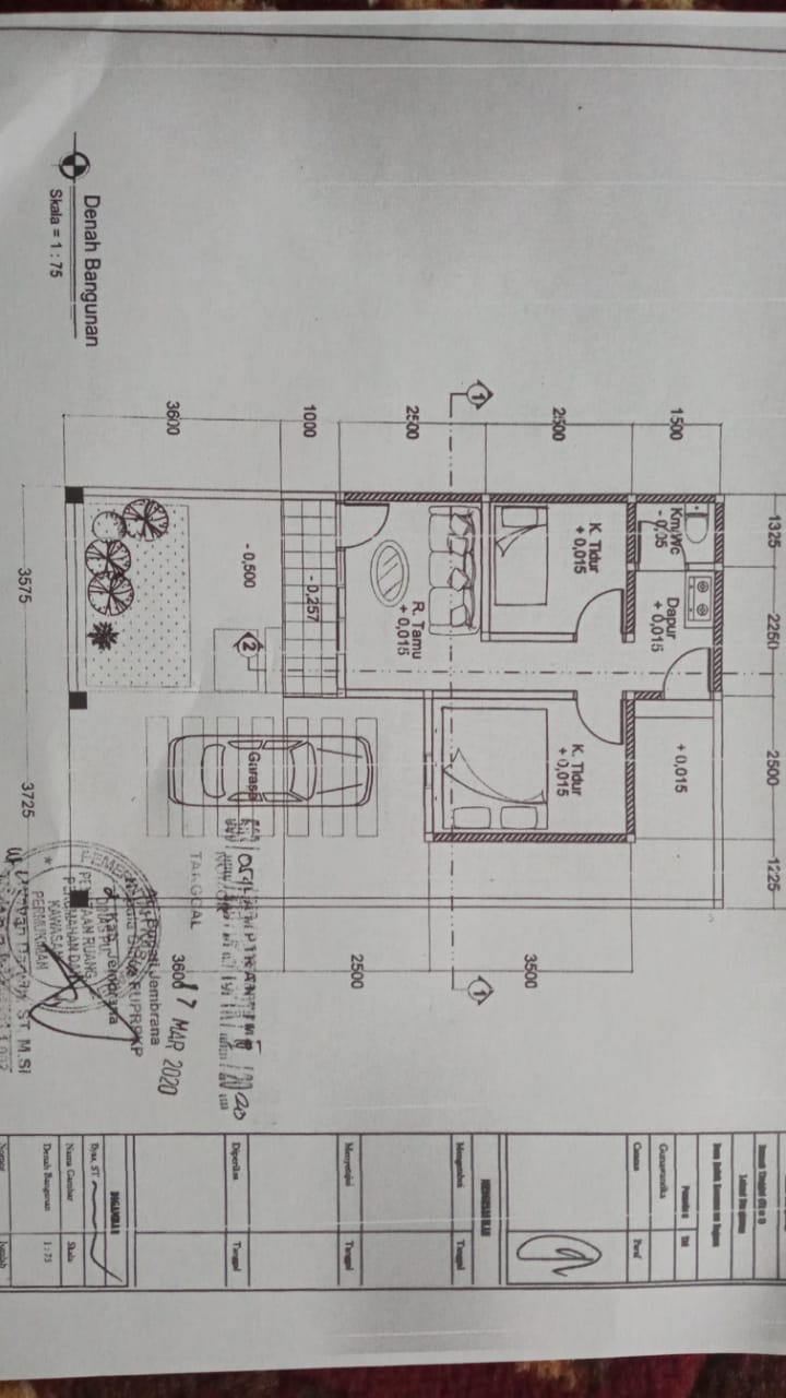 foto denah rumah tipe 36/80 perumahan GD RESIDENCE 2