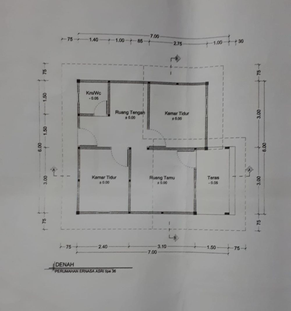 foto denah rumah tipe 36/200 perumahan Ernasa Asri