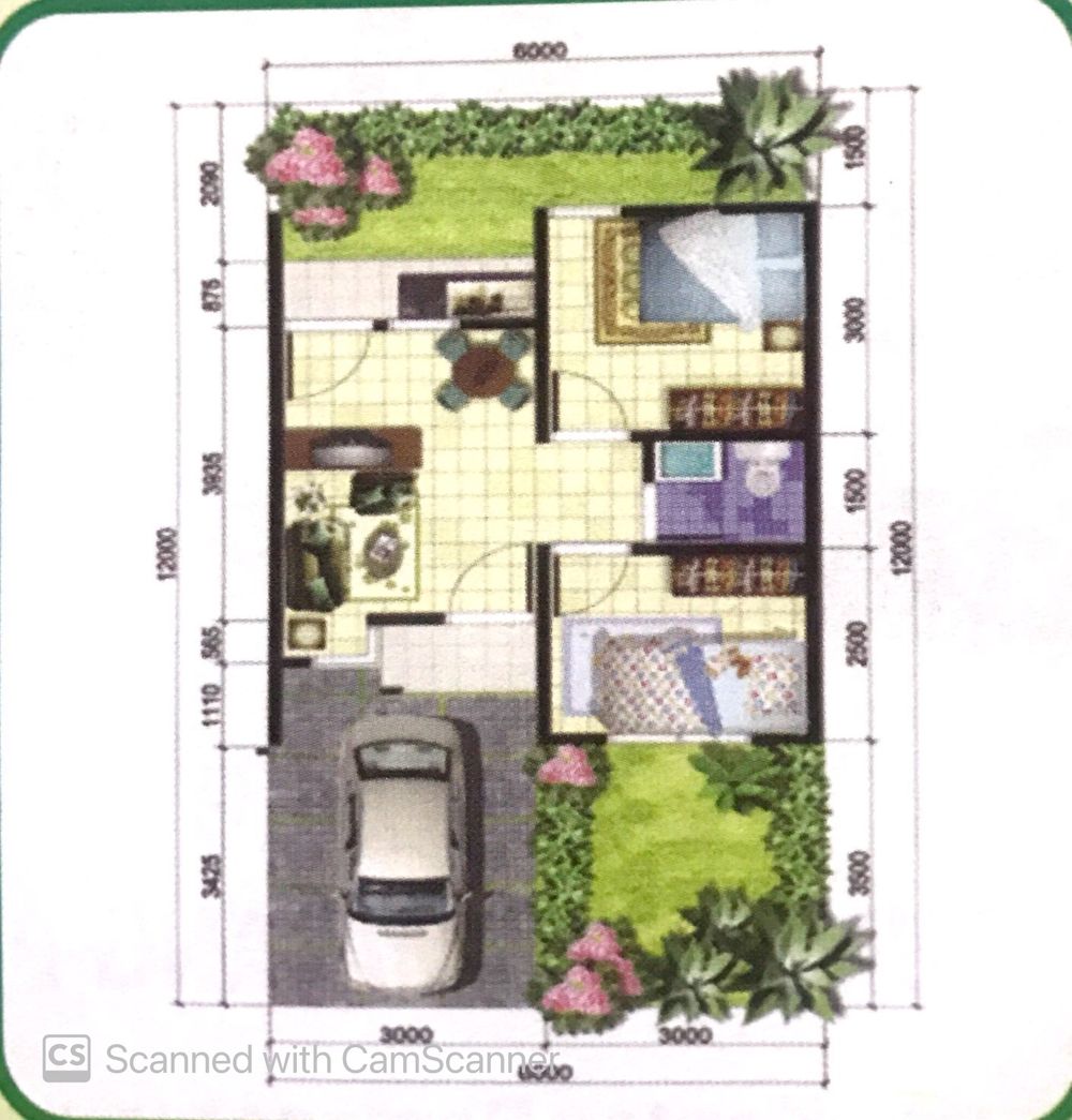 foto denah rumah tipe 36/108 perumahan RIDAN PERMAI REGENCY