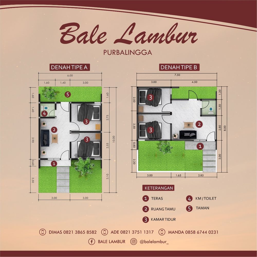 foto denah rumah tipe 32/60 perumahan Perumahan Subsidi Bale Lambur