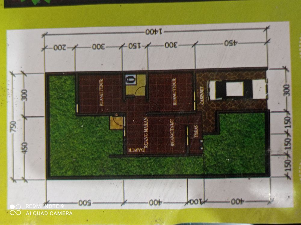 foto denah rumah tipe 38/105 perumahan Indah Lestari