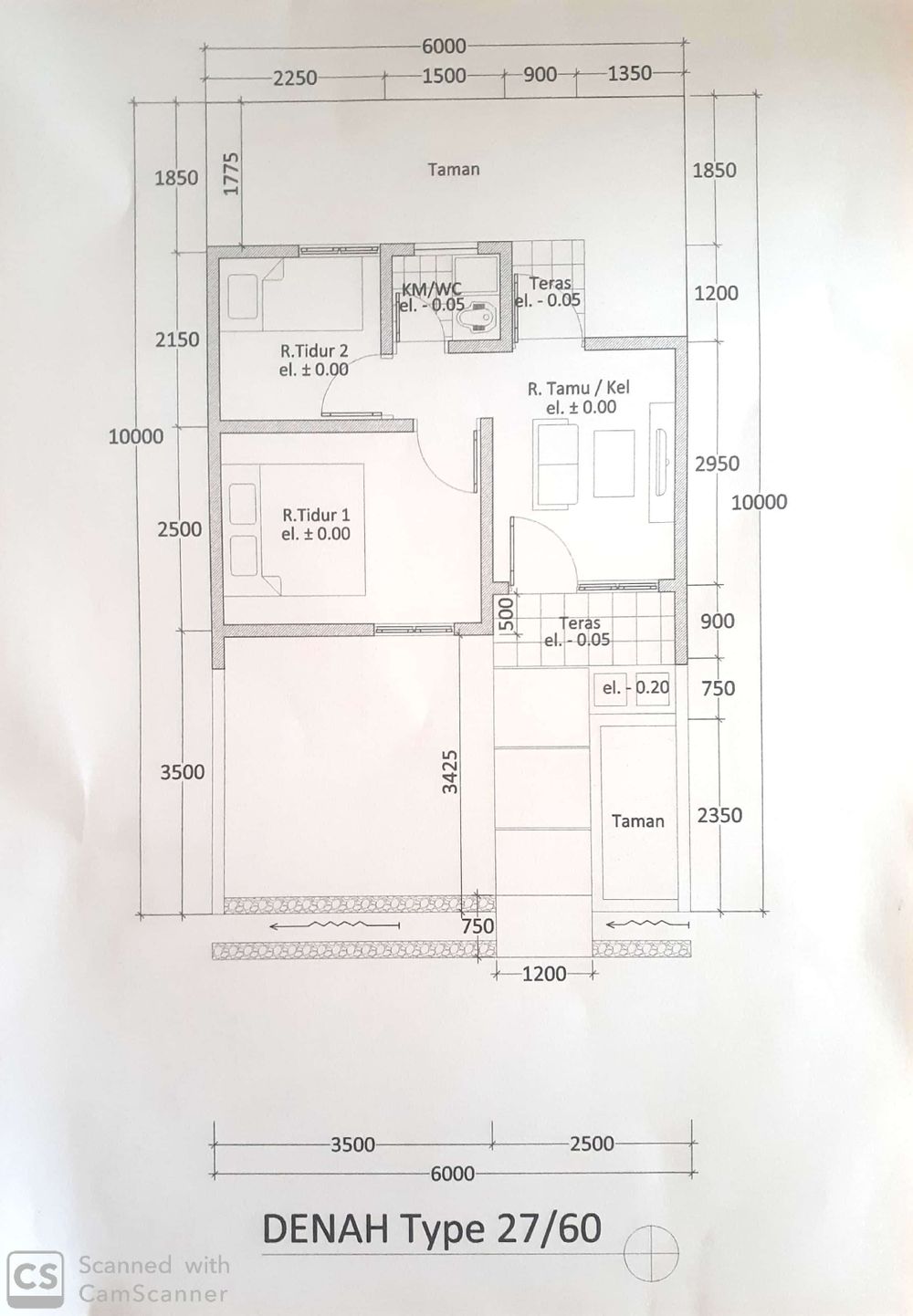 foto denah rumah tipe 27 perumahan PANORAMA HEGARMANAH