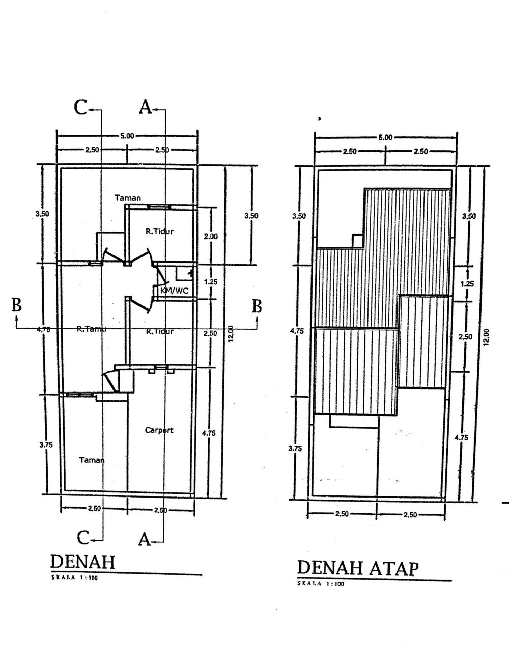 foto denah rumah tipe 27/60 perumahan Sindanggalih Silih Asih