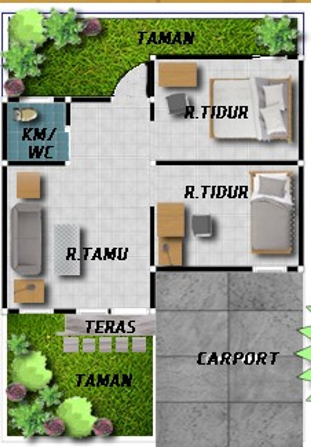 foto denah rumah tipe subsidi perumahan griya syafia II
