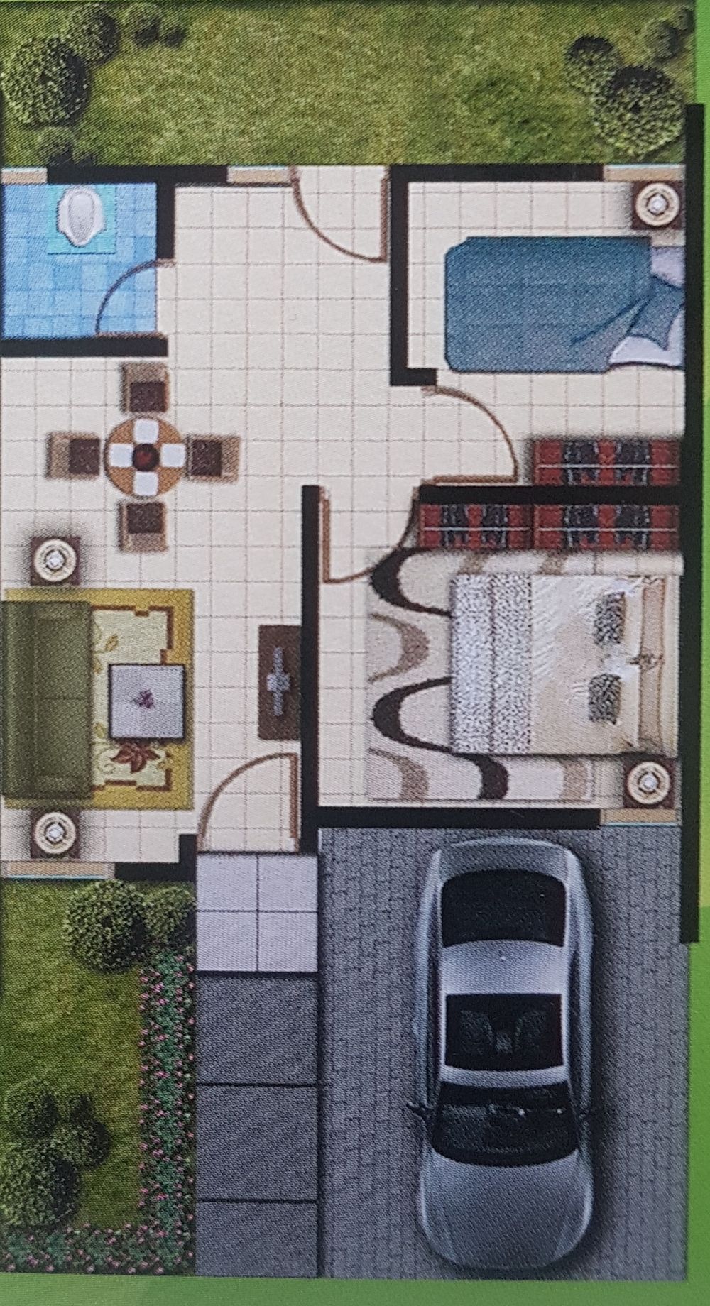 foto denah rumah tipe Jamrud perumahan GRIYA SERANG KHARISMA