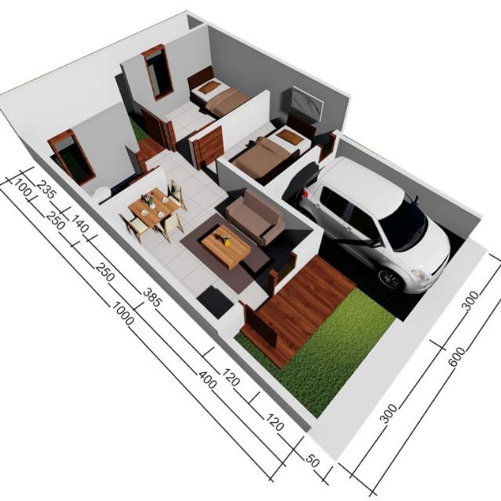 foto denah rumah tipe 30 perumahan Pakis Hasanah Smart Living