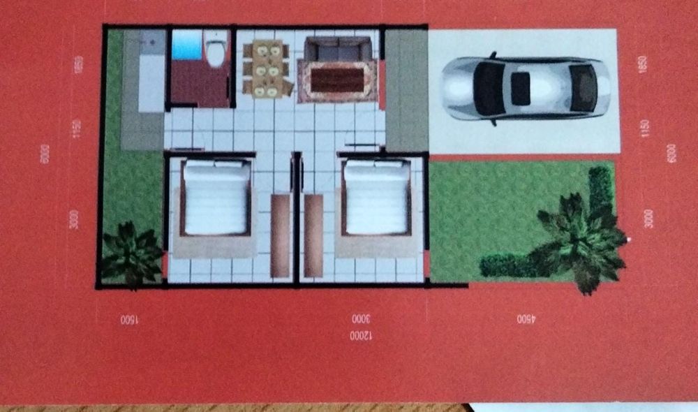foto denah rumah tipe 36/72 perumahan BUKAKA RESIDENCE