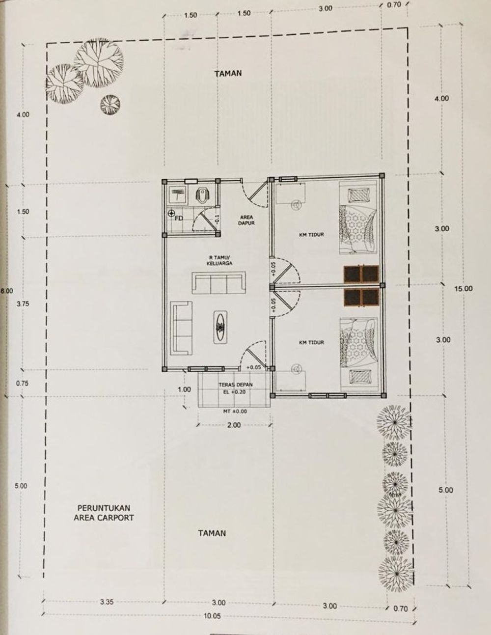 foto denah rumah tipe 36 perumahan IMPIAN PERDANA RESIDENCE 07C