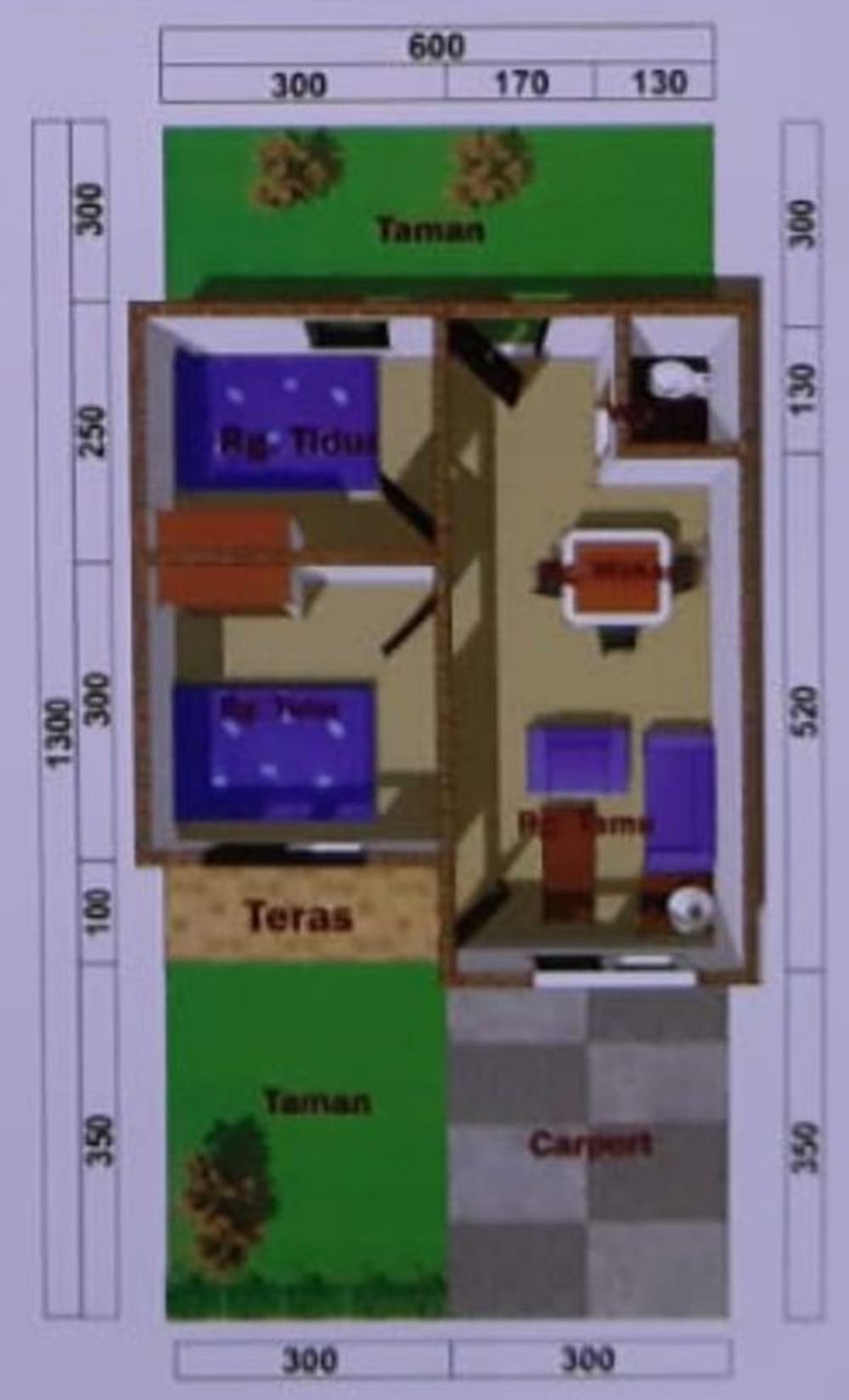 foto denah rumah tipe 36 perumahan GRIYA BEACH PERMAI