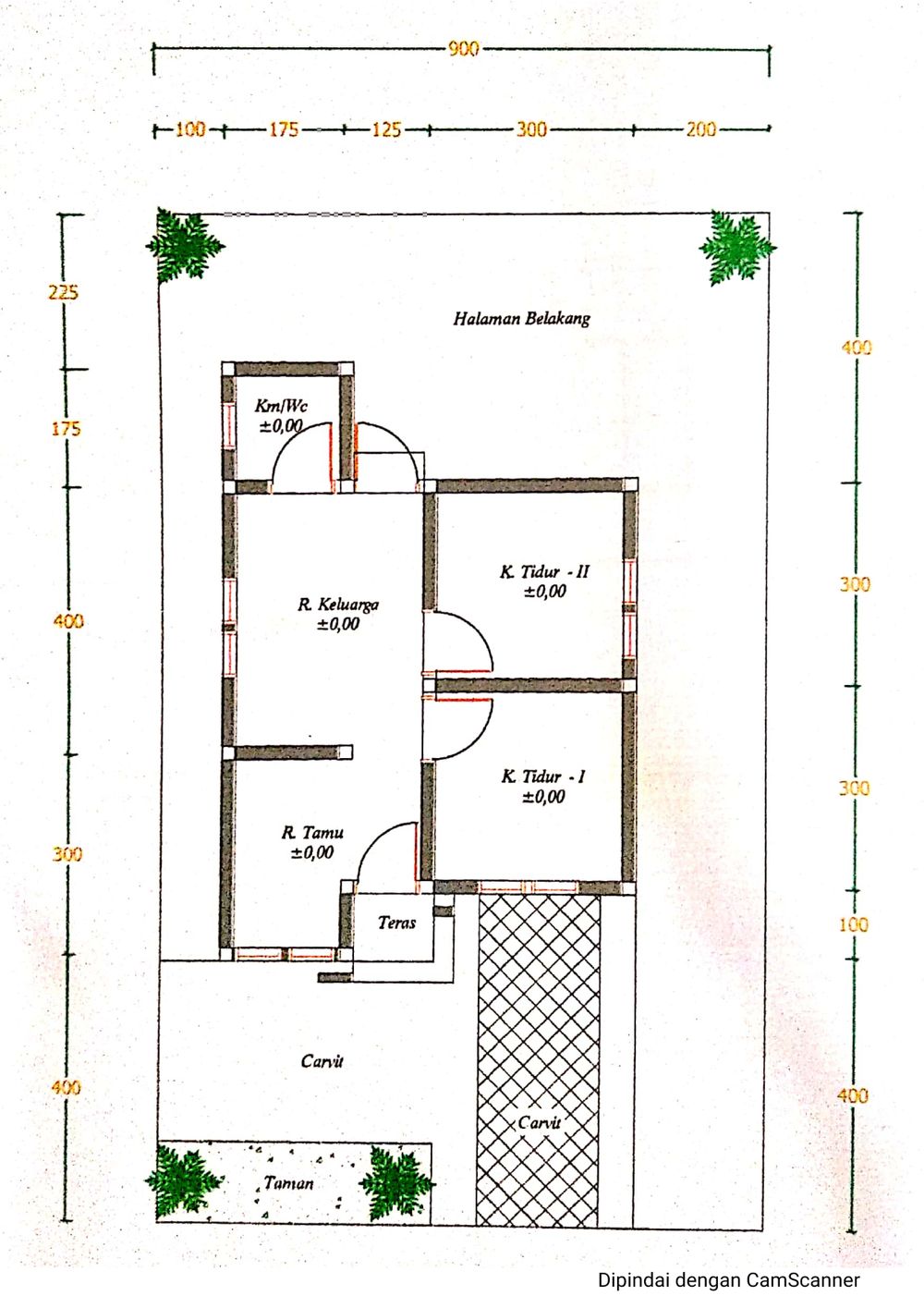 foto denah rumah tipe 36/120 perumahan Air Tenang Residence