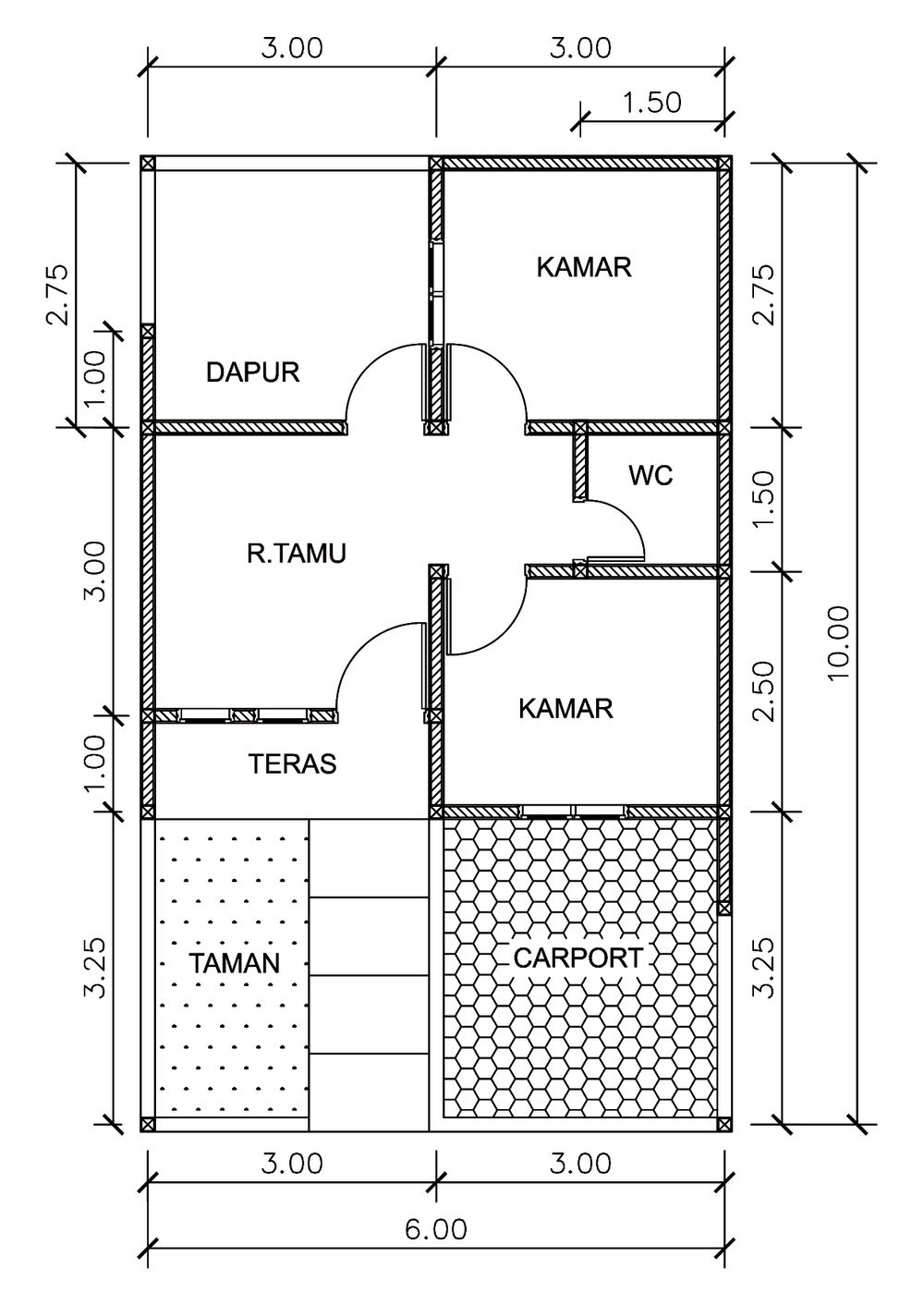 foto denah rumah tipe 30 perumahan GRIYA PERMAI AN-NUR