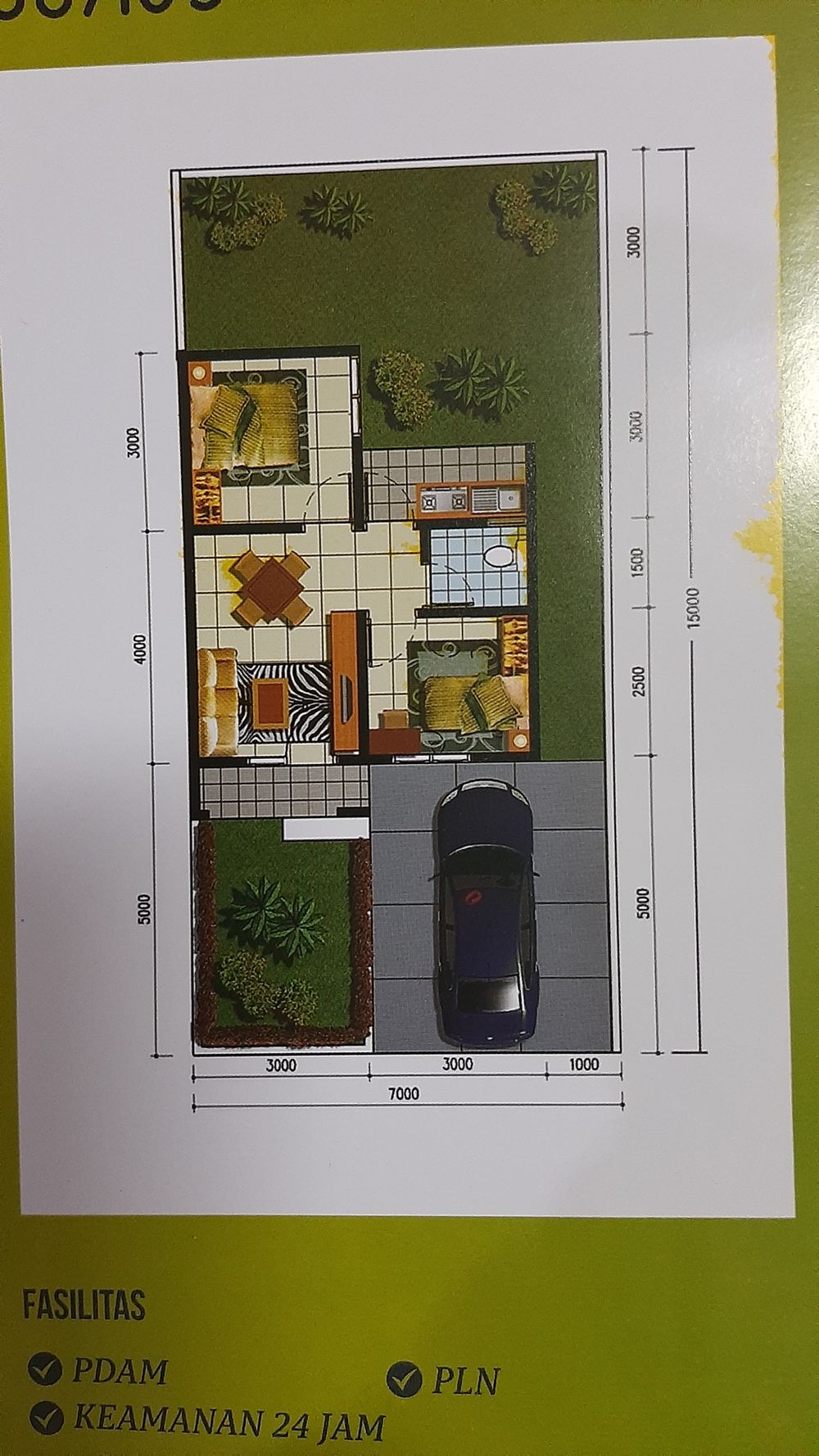 foto denah rumah tipe RS 36 perumahan Perumnas Kalipuro Asri