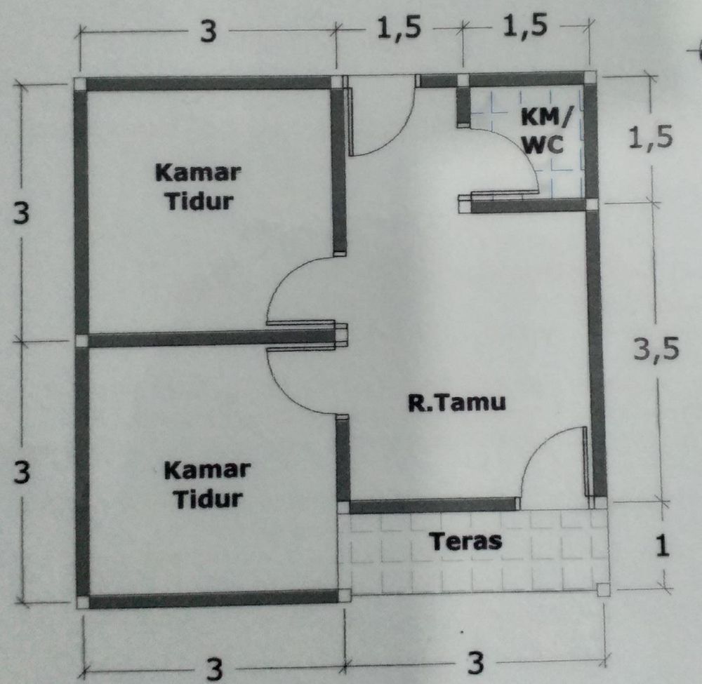 foto denah rumah tipe 36 Subsidi perumahan Manazil 12