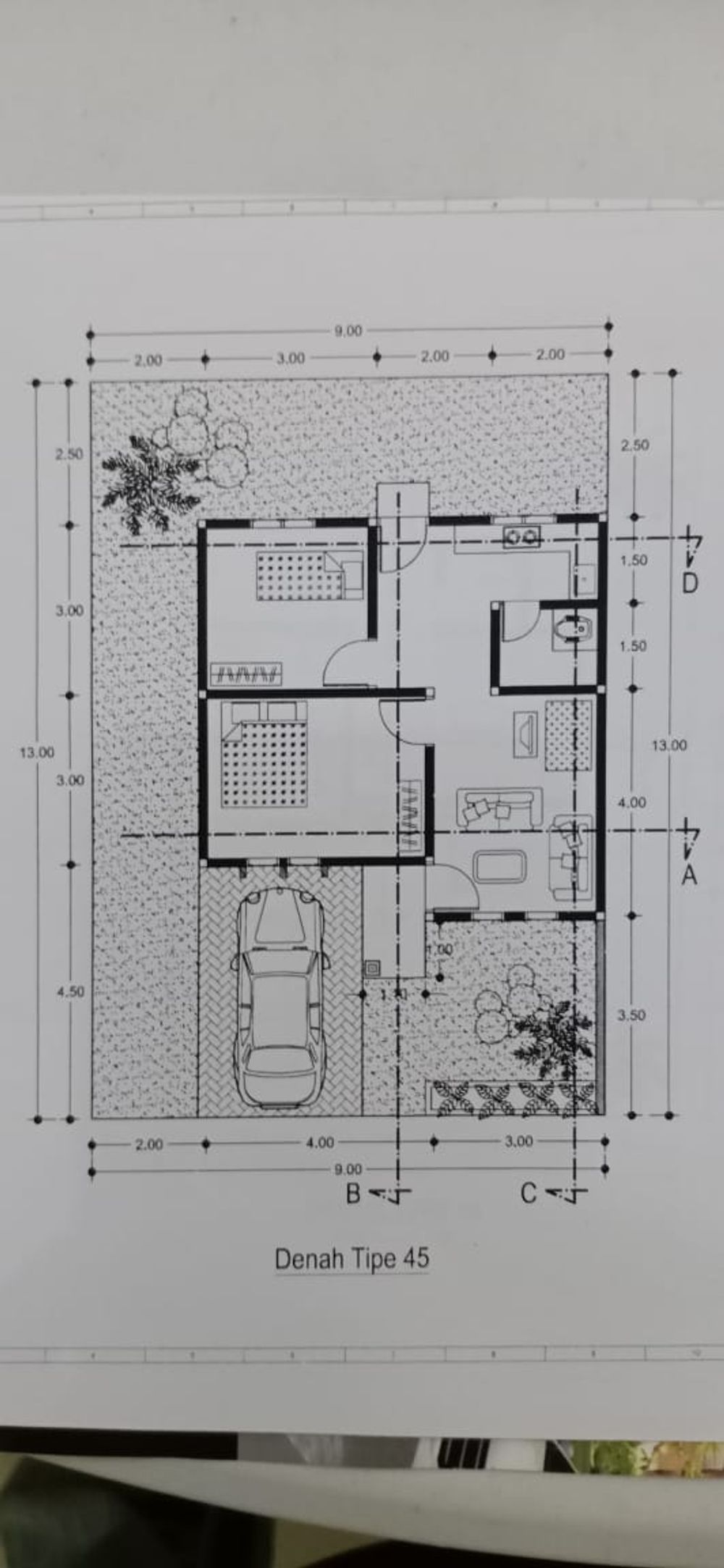 foto denah rumah tipe 45 perumahan SAHARA RESIDENCE