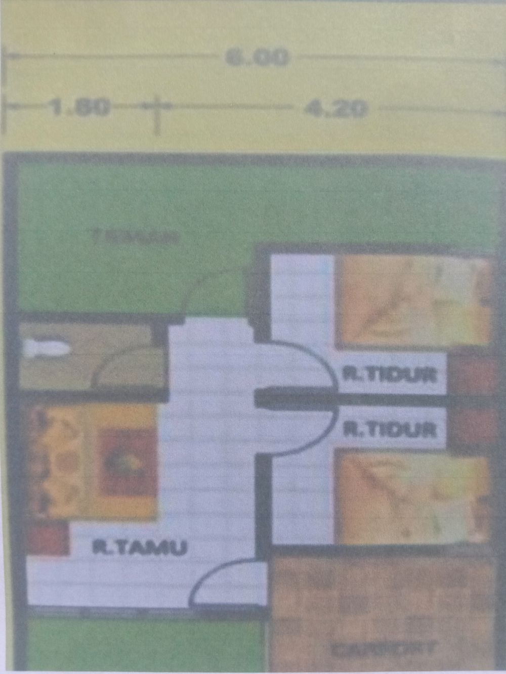 foto denah rumah tipe 36/60 perumahan GRAHA ANDROMEDA