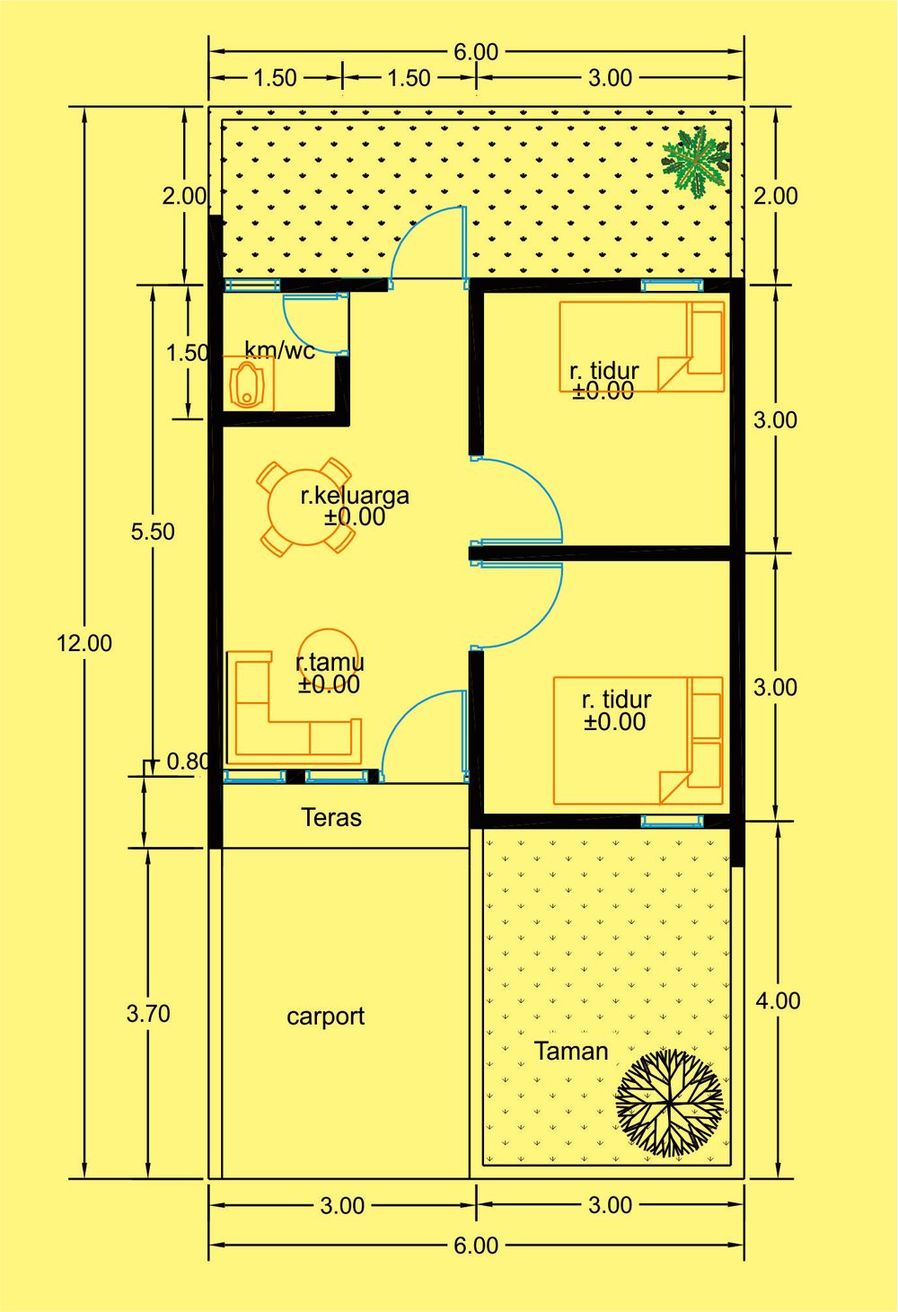 foto denah rumah tipe 36 perumahan Griya Emerald Tarub