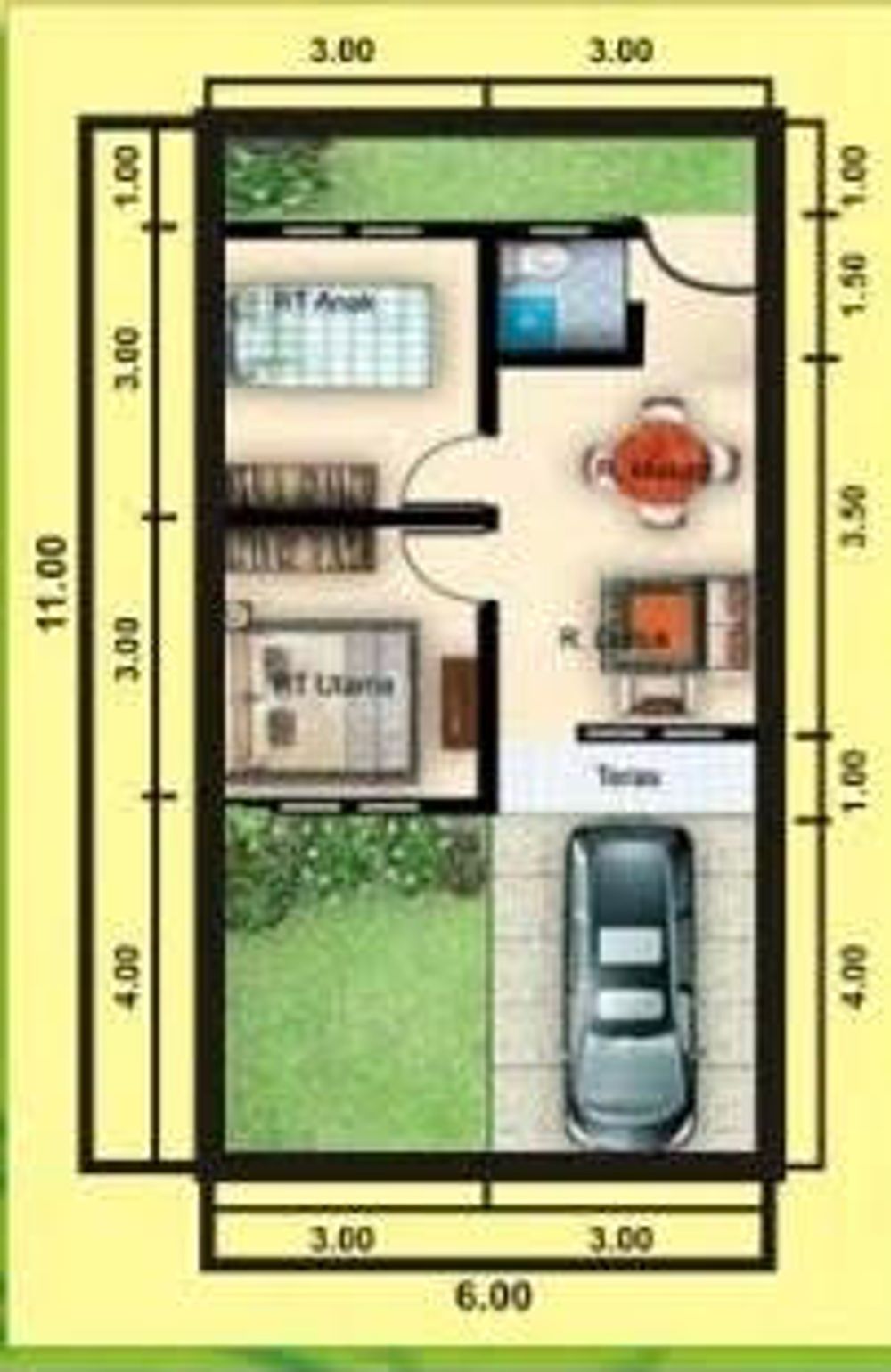 foto denah rumah tipe 36 perumahan Perumahan sumber jaya indah Gg mawar