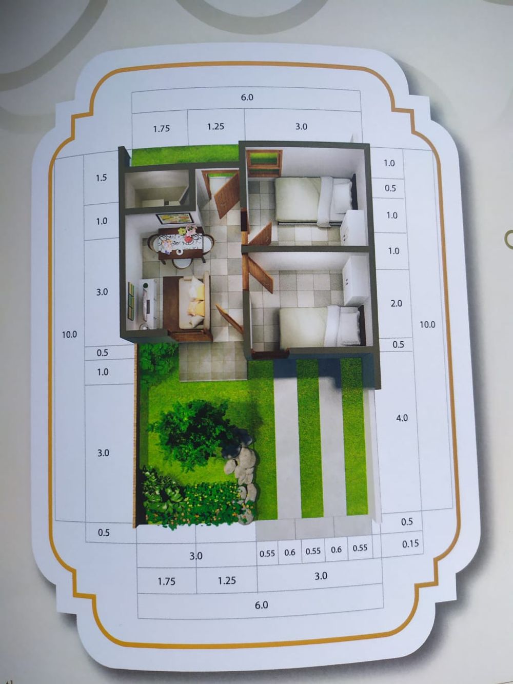 foto denah rumah tipe BATAVIA perumahan BATIK RESIDENCE