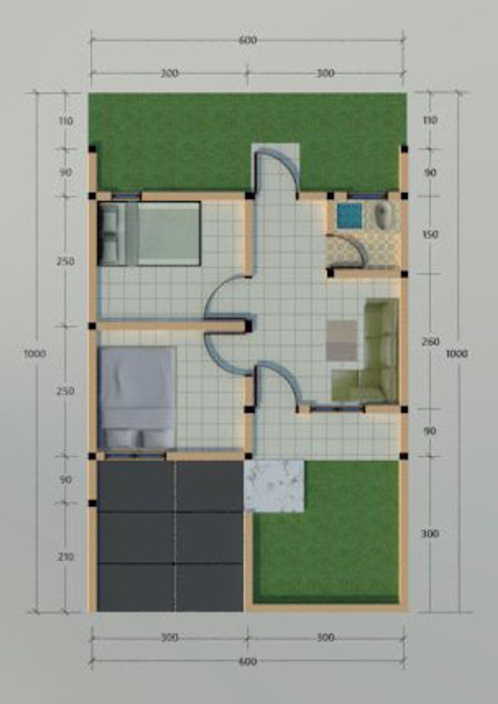 foto denah rumah tipe 30/60 perumahan PURI DELTA ASRI 7 EXTENSION